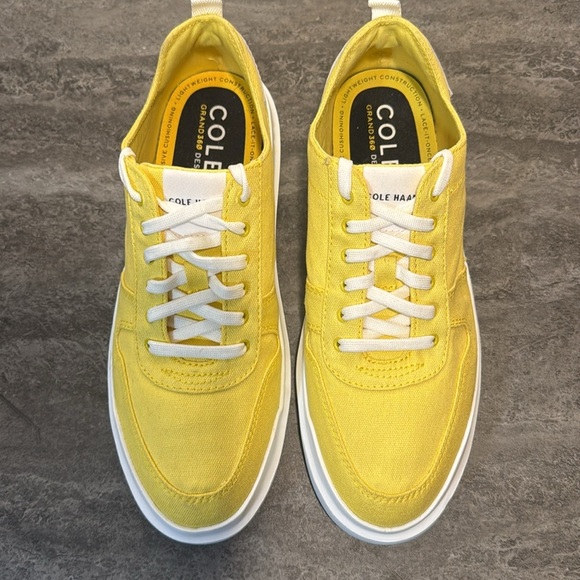 Cole Haan Grand Pro Rally Canvas Court Sneaker Dandelion Yellow . Size 8 B - Picture 5 of 8